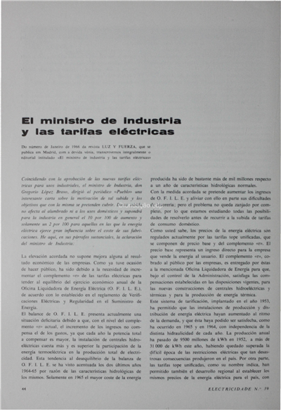 El Ministro de Industria y las tarifas eléctricas (transcrição)_Electricidade_Nº039_jan-fev_1966_44-45.pdf