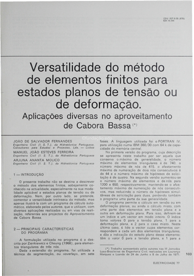 Versatilidade...elementos finitos...planos de tensão...deformação-Cabora Bassa_João S.Fernandes_Electricidade_Nº077_mar_1972_103-109.pdf