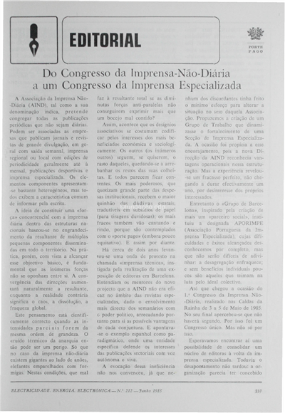 Do Congresso da Imprensa Não-Diária a um Congresso da Imprensa Especializada(Editorial)_H. D. Ramos_Electricidade_Nº212_jun_1985_237-238.pdf