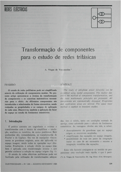Redes eléctricas-transformação de componentes para o estudo de redes trifásicas_A. V. de Vasconcelos_Electricidade_Nº248_ago-set_1988_329-339.pdf