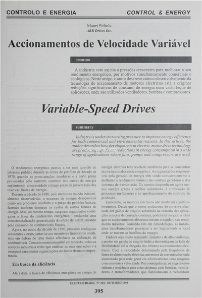Controlo e energia-Accionamentos de velocidade variável_Mauri Peltola_Electricidade_Nº304_out_1993_395-398.pdf