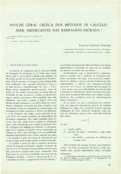 Análise geral, crítica dos métodos de cálculo mais importantes das barragens - abóbada_J.L.Serafim_Electricidade_Nº004_Jan-Mar1958_35-54.pdf