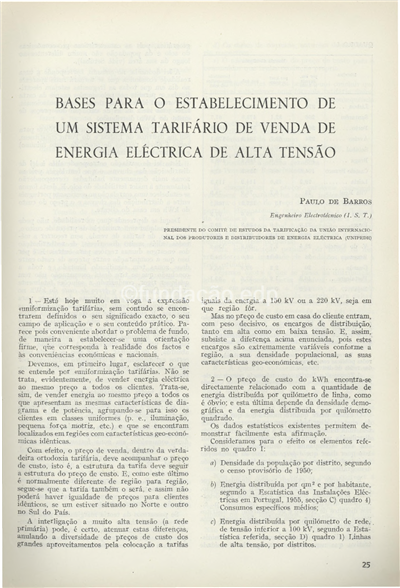 Bases para o estabelecimento de um sistema tarifário de venda de energia eléctrica em alta tensão (1ª parte)_Paulo de Barros_Electricidade_Nº001_jan-mar_1957_25-37.pdf