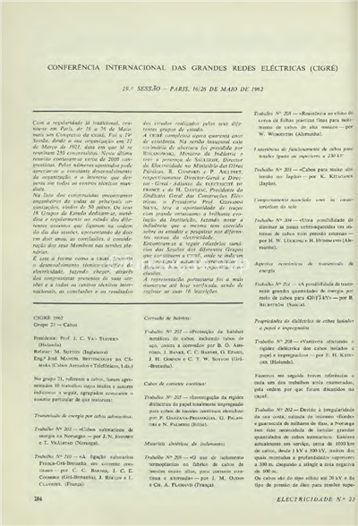 Conferência Internacional das Grandes Redes Eléctricas (CIGRE) - 19ª Sessão, Paris, 16-26 de Maio de 1962_Electricidade_Nº.pdf
