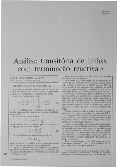 Análise transitória de linhas com terminação reactiva_M. J. L. Silva_Electricidade_Nº097_nov_1973_744-750.pdf