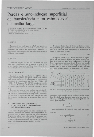 Perdas e auto-indução superficial de transferência num cabo coaxial de malha larga_A. S. C. Fernandes_Electricidade_Nº151_mai_1980_244-246.pdf