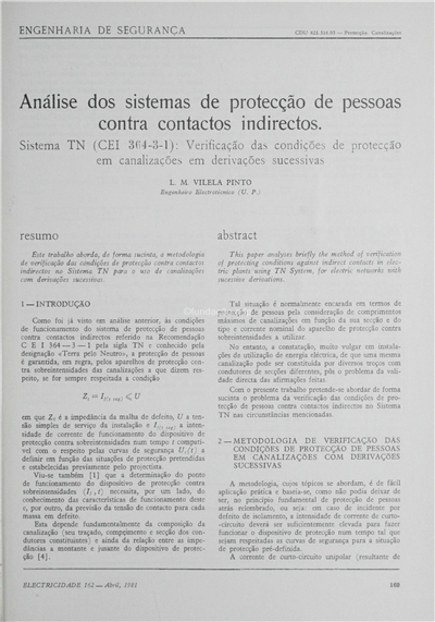 Análise dos sistemas de protecção das pessoas contra contactos indirectos-sistema TT (CEI 364-3-1)_L. M. Vilela Pinto_Electricidade_Nº162_abr_1981_169-172.pdf
