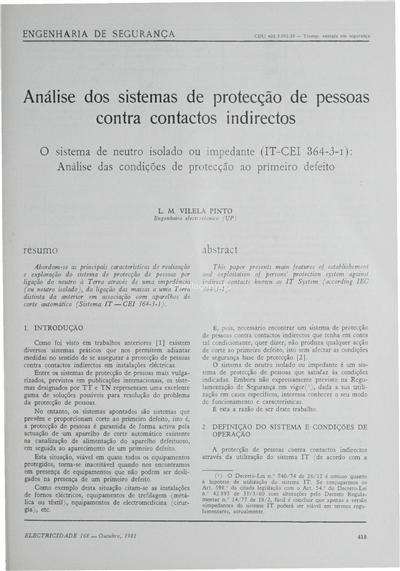 Análise dos sistemas de protecção das pessoas contra contactos indirectos. O sistema TT (CEI 364-3-1)_L. M. Vilela Pinto_Electricidade_Nº168_out_1981_415-418.pdf