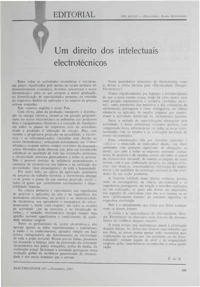 Um direito dos intelectuais electrotécnicos(Editorial)_Ferreira do Amaral_Electricidade_Nº169_nov_1981_429.pdf