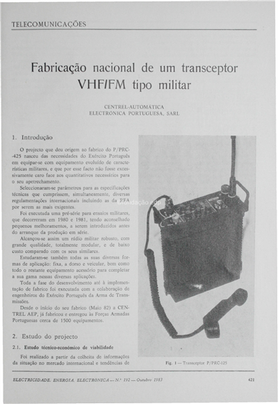 Fabricação nacional de um transceptor VHFFM tipo militar_Centrel-AEP_Electricidade_Nº192_out_1983_421-426.pdf
