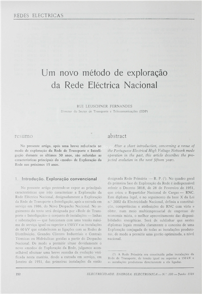 Redes eléctricas-um novo modo de exploração da rede eléctrica nacional_R. L. Fernandes_Electricidade_Nº200_jun_1984_232-242.pdf