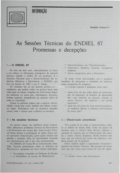 Informação-as sessões técnicas de ENDIEL 87 - promessas e decepções_Franklin Guerra_Electricidade_Nº234_mai_1987_175.pdf