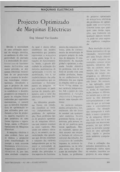Máquinas eléctricas-projecto optimizado de máquinas eléctricas_M. Vaz Guedes_Electricidade_Nº280_Jul-ago_1991_253-254.pdf