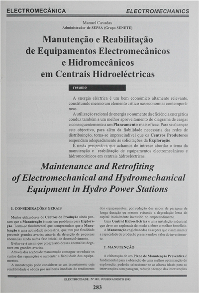 Electromecânica-Manutenção e reabilitação de equipamentos electro mecânicos em centrais hidroeléctricas_M. Cavadas_Electricidade_Nº302_jul-ago_1993_283-292.pdf