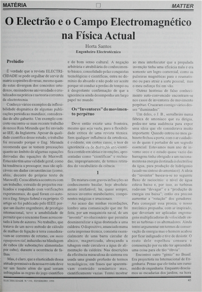 Matéria - O electrão e o campo electromagnético na Física actual_Horta Santos_Electricidade_Nº330_fev_1996_43-49.pdf
