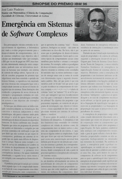 Sipnose do prémio IBM- Emergência em sistemas de software complexos_José Luís Fiadeiro_Electricidade_Nº349_nov_1997_321.pdf