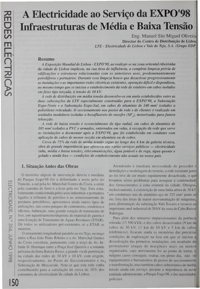 Redes eléctricas-A electricidade ao serviço da EXPO´98 infraestruturas de média e baixa tensão_M. São Miguel Oliveira_Electricidade_Nº356_jun_1998_150-153.pdf
