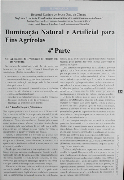 Iluminação natural e artificial para fins agrícolas (4ªparte)_Emanuel E.S.G.Câmara_Electricidade_Nº377_Maio_2000_133-135.pdf