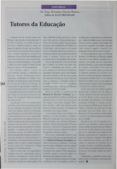 Editorial - Tutores da educação_Hermínio Duarte Ramos_Electricidade_Nº382_Novembro_2000_264.pdf