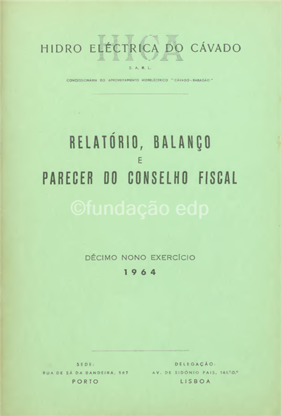 1964_Relatorio-Balanco-Parecer Conselho Fiscal_Decimo Nono Exercicio.pdf