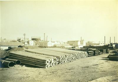C.R.G.E. - Fábrica do Gás de Belém _ Canalizações e poste de cimento armado _ 1938_ Kurt Pinto _ 15135 _ 20.jpg